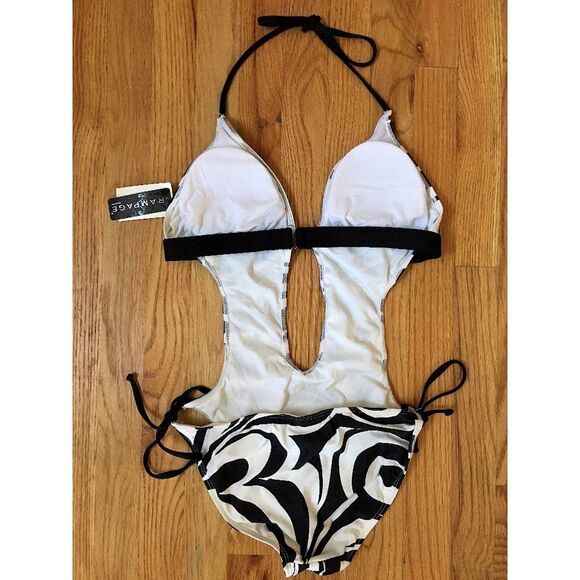 NWT Y2K Zebra Swirl Sexy Rampage One Piece Bikini - Picture 2 of 9